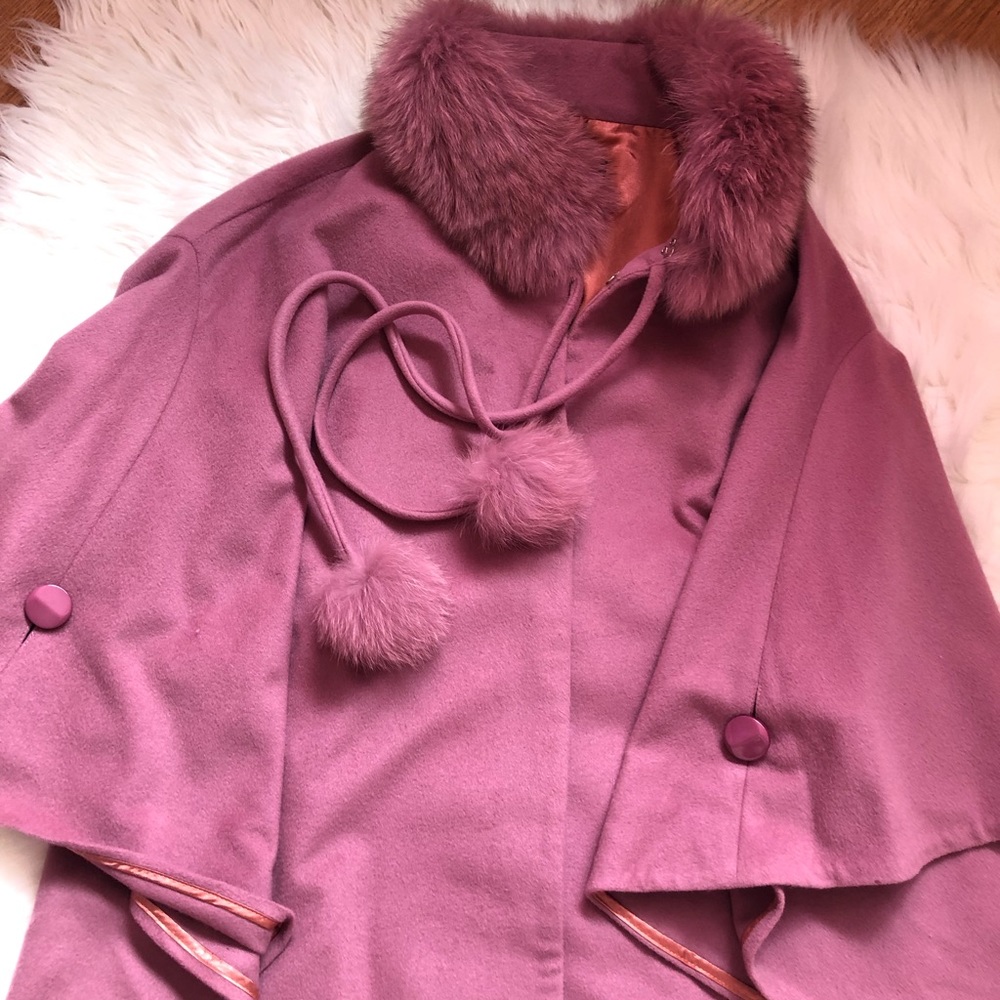 Belle Fare winter cape with genuine fox fur